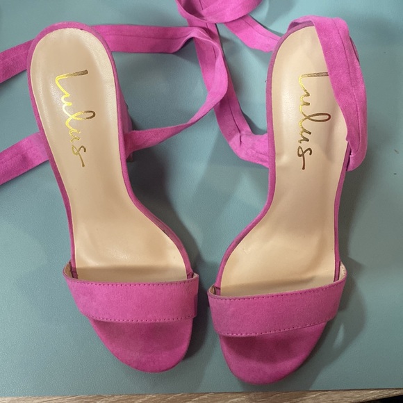 Alta Orchid Suede Lace-Up Heels - Picture 3 of 5